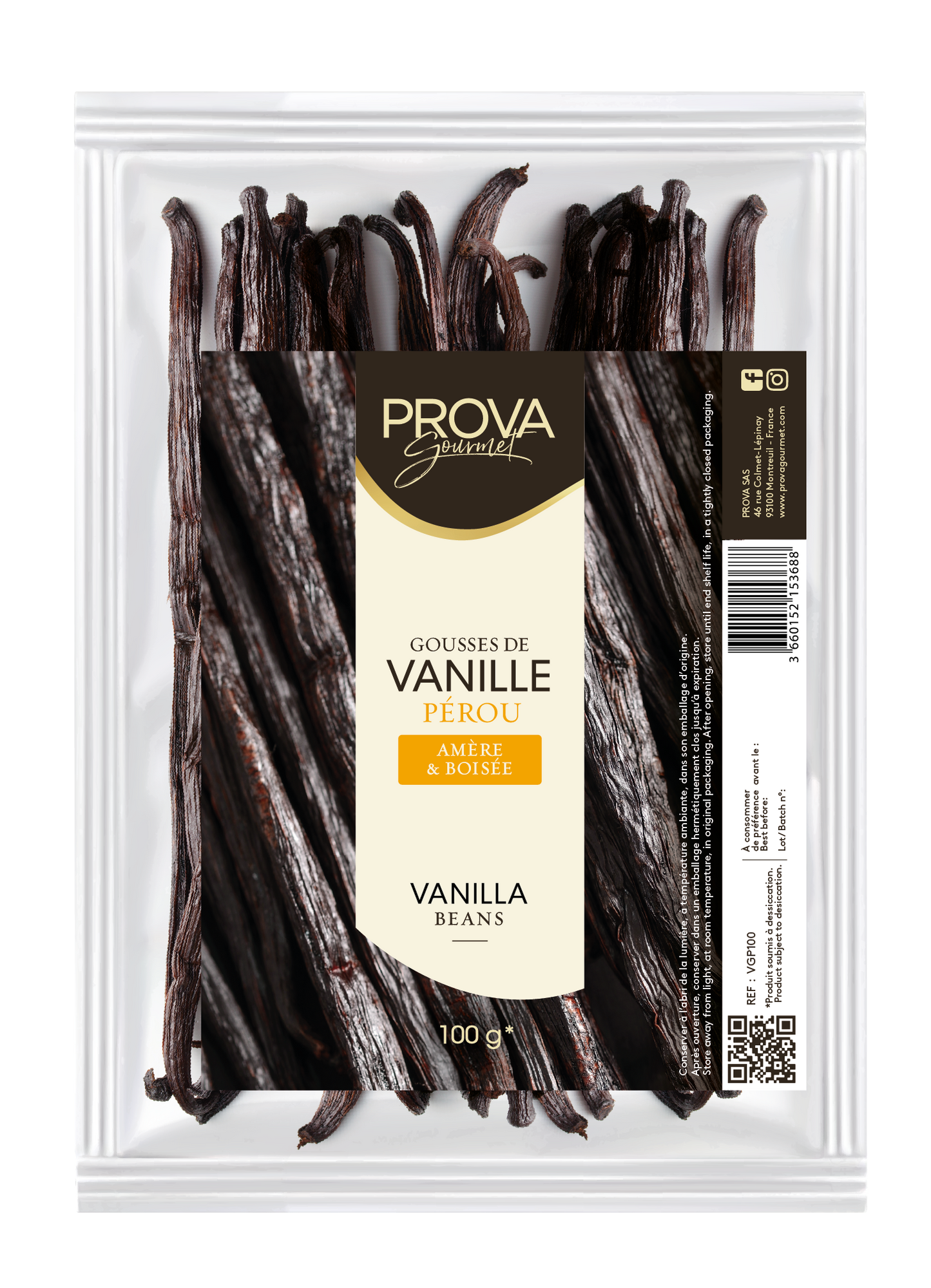 ペルー　バニラビーンズ　100g  Peruvian Vanilla Beans 100g